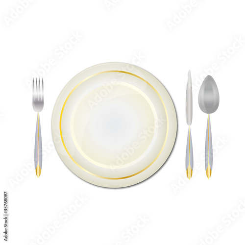 cutlery on white table