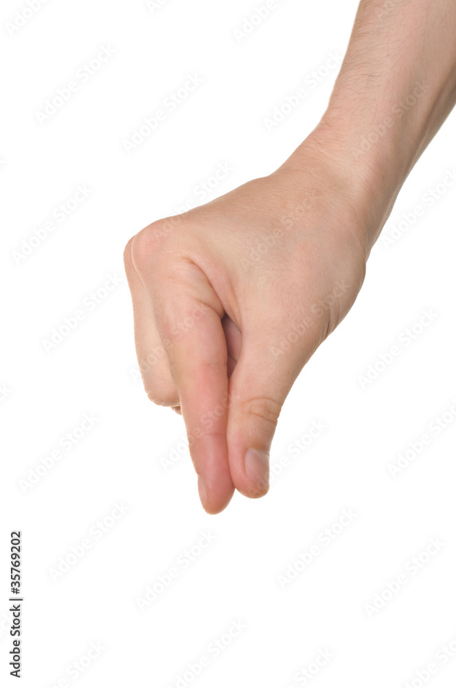 well shaped male hand reaching for something isolated on white well shaped male hand reaching for something isolated on white
