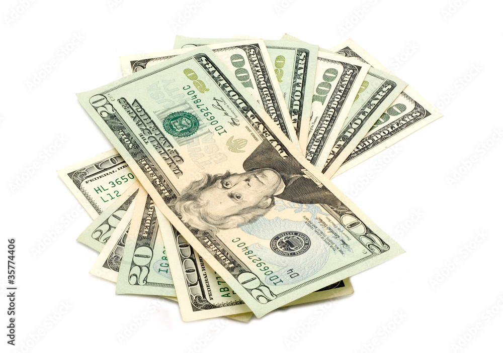 Twenty and one hundred dollar bill Twenty and one hundred dollar bill