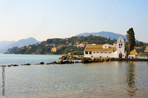 Vlacherna Monastery on Corfu, Greece photo