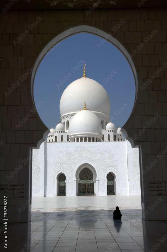 Obraz premium Arabian woman at Sheikh Zayed Mosque Abu Dhabi