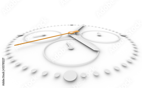 Perspctive view och Chronograph Watch. Orange and White