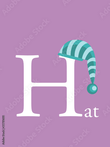 Colorful abc, letter H, vector illustration