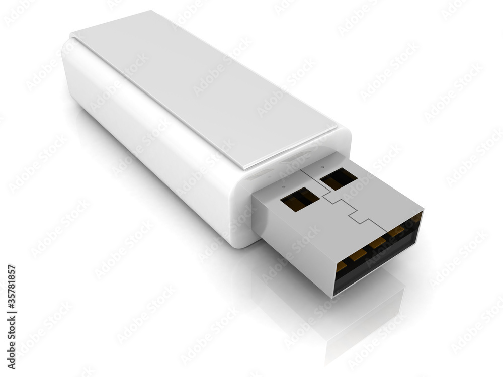 Portable flash usb drive on white Portable flash usb drive on white