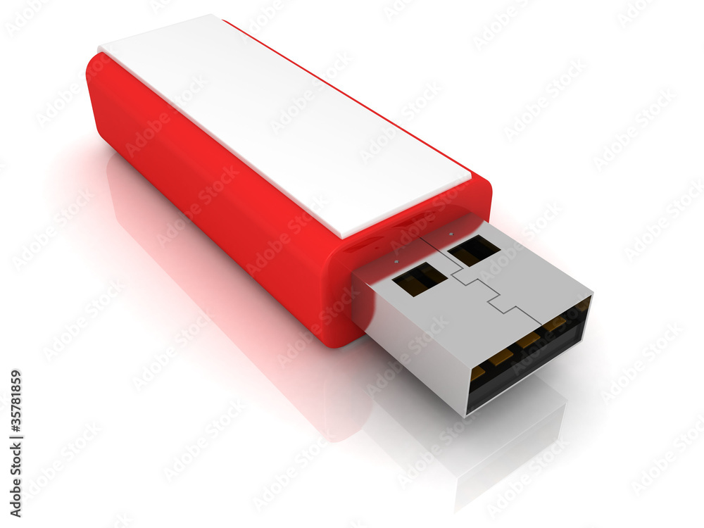red stylish USB flash drive memory red stylish USB flash drive memory