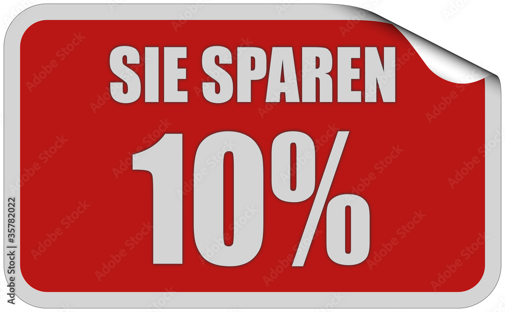 Sticker rot eckig curl oben SIE SPAREN 10% Sticker rot eckig curl oben SIE SPAREN 10%