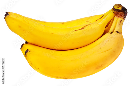 Fresh  ripe bananas isolated over white background.