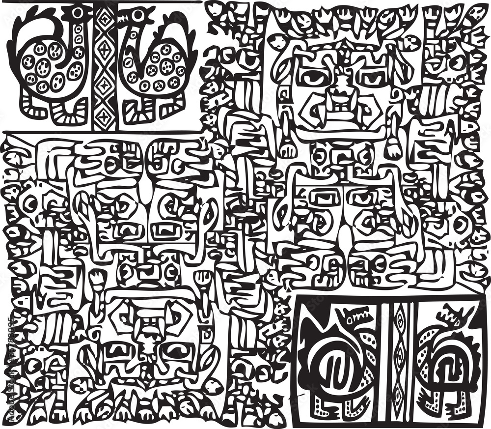 American culture pattern. Vector illustration American culture pattern. Vector illustration