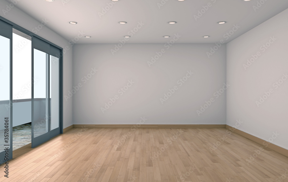 Obraz premium Interno vuoto con finestra rendering