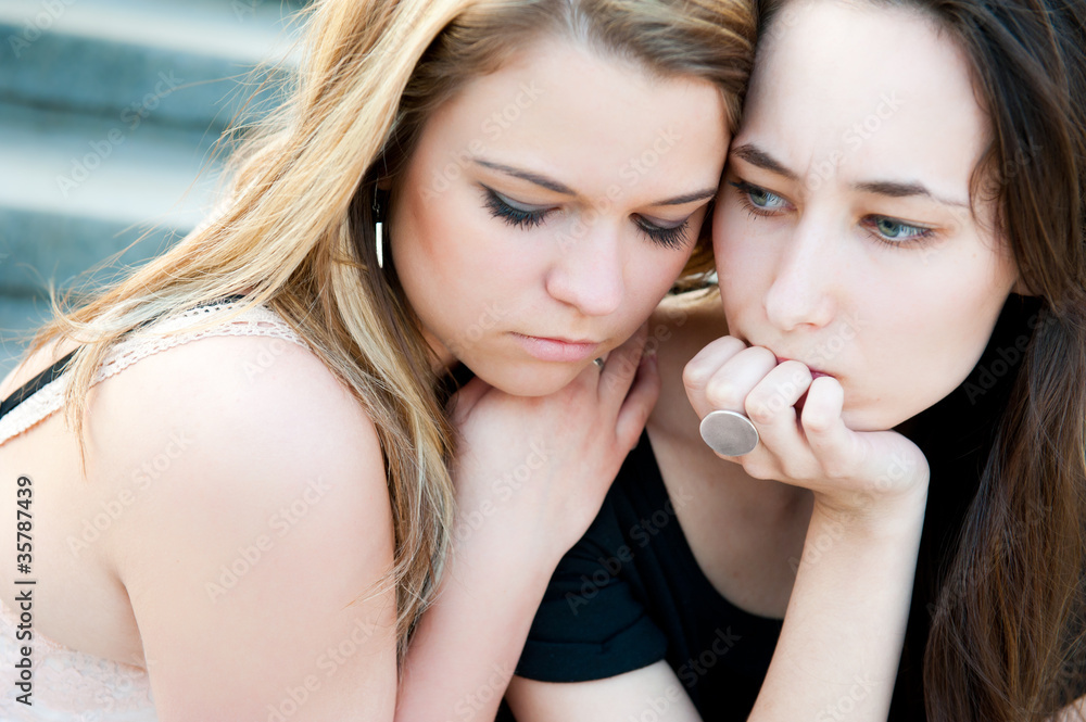 Two sad young beautiful girls Two sad young beautiful girls