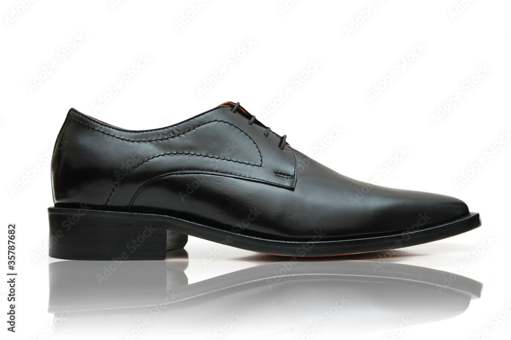 Fashion concept with male shoes on white Fashion concept with male shoes on white
