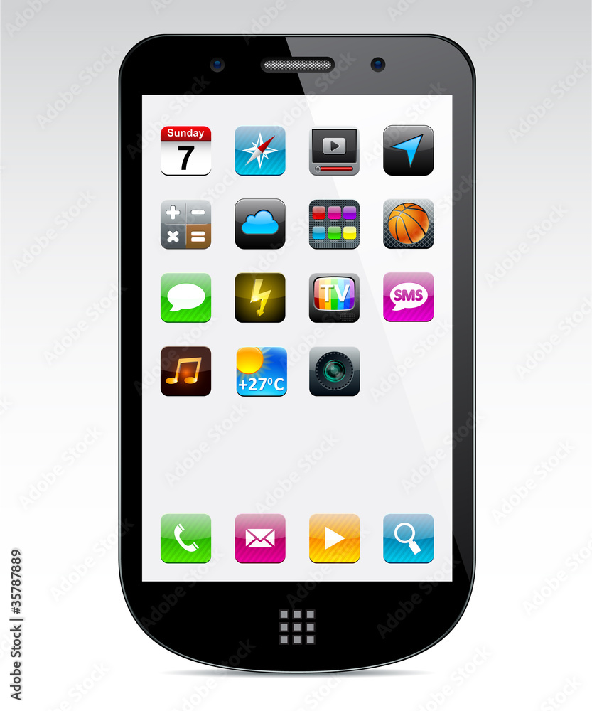 Touchscreen smartphone concept.