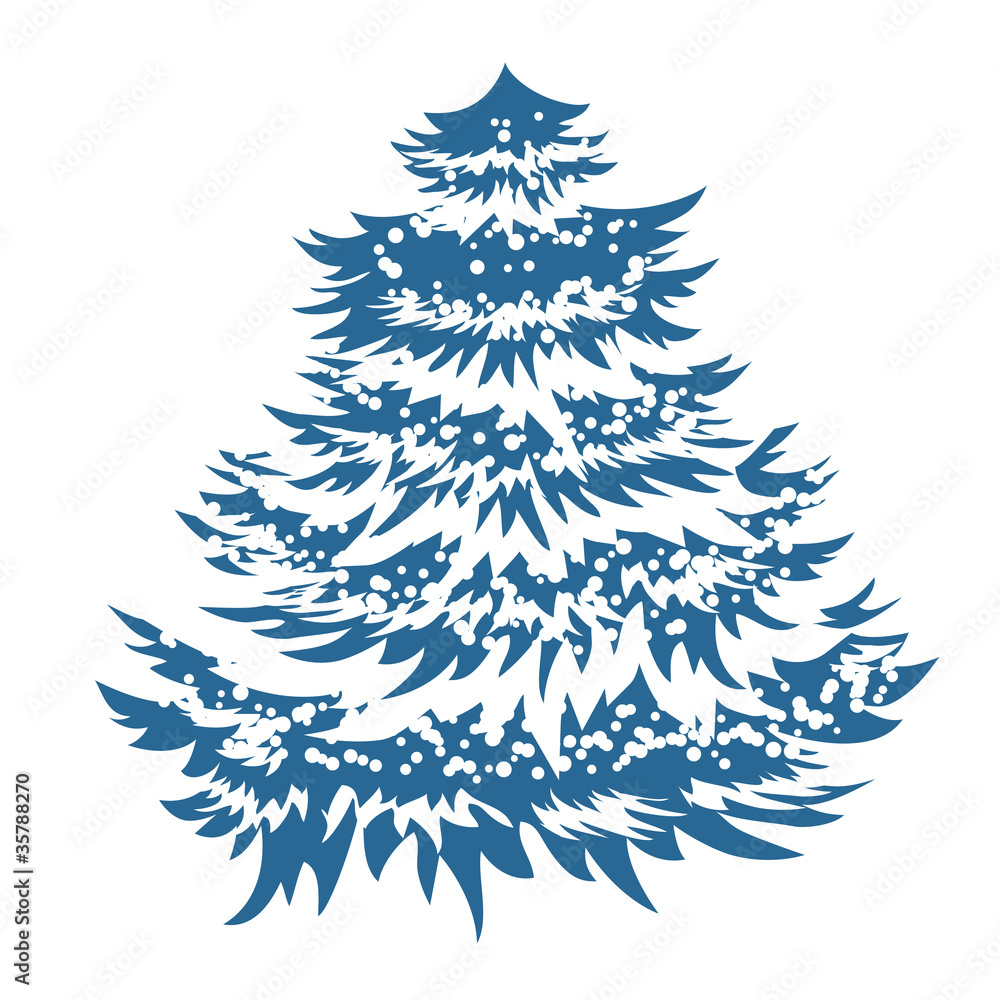 Simple blue Christmas tree isolated Simple blue Christmas tree isolated