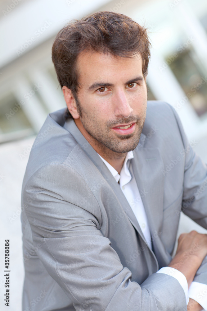 Portrait of cheerful businessman Portrait of cheerful businessman
