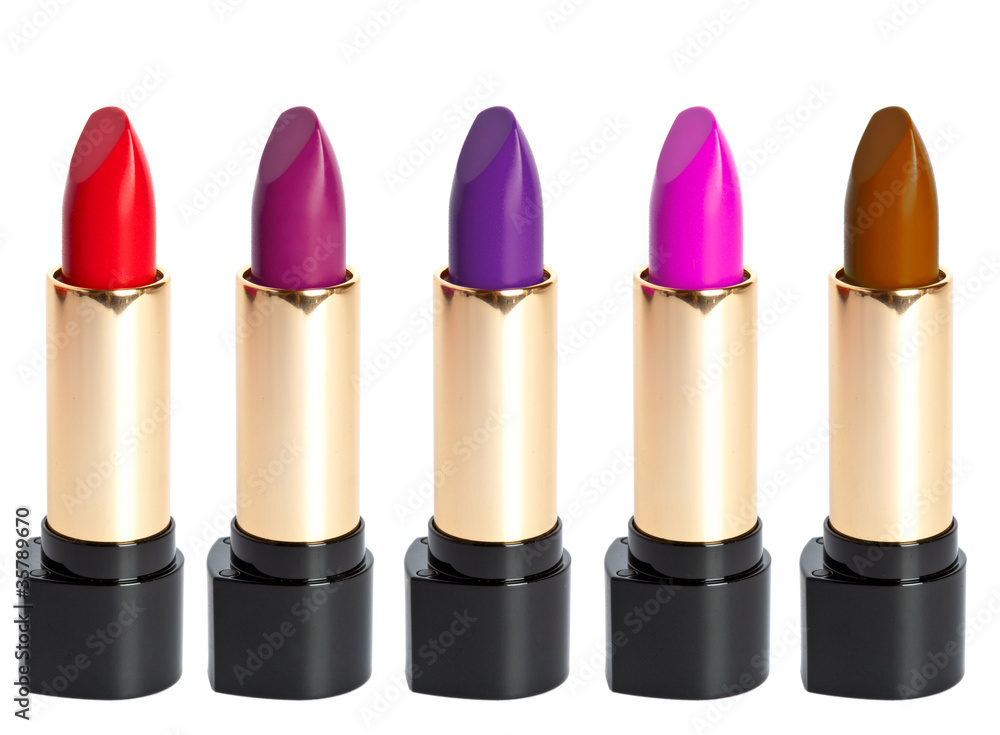 Tubes of different color lipstick Tubes of different color lipstick