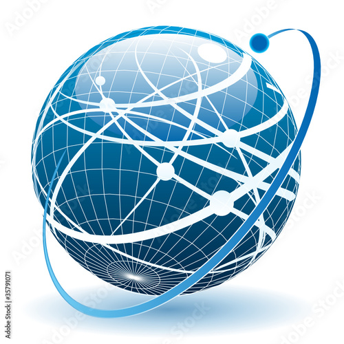 blue sphere globe