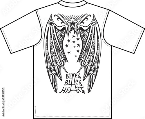 Devil's wings. T-shirt design.