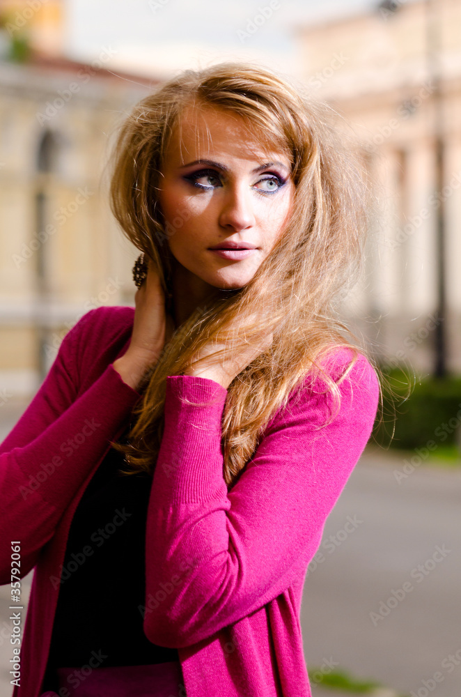 woman in trendy dress