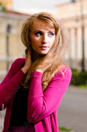 woman in trendy dress