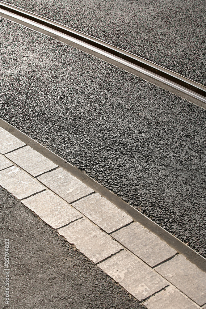Fototapeta premium Rail de tramway - En ville