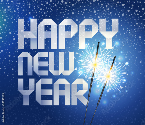 Holiday greeting with sparklers