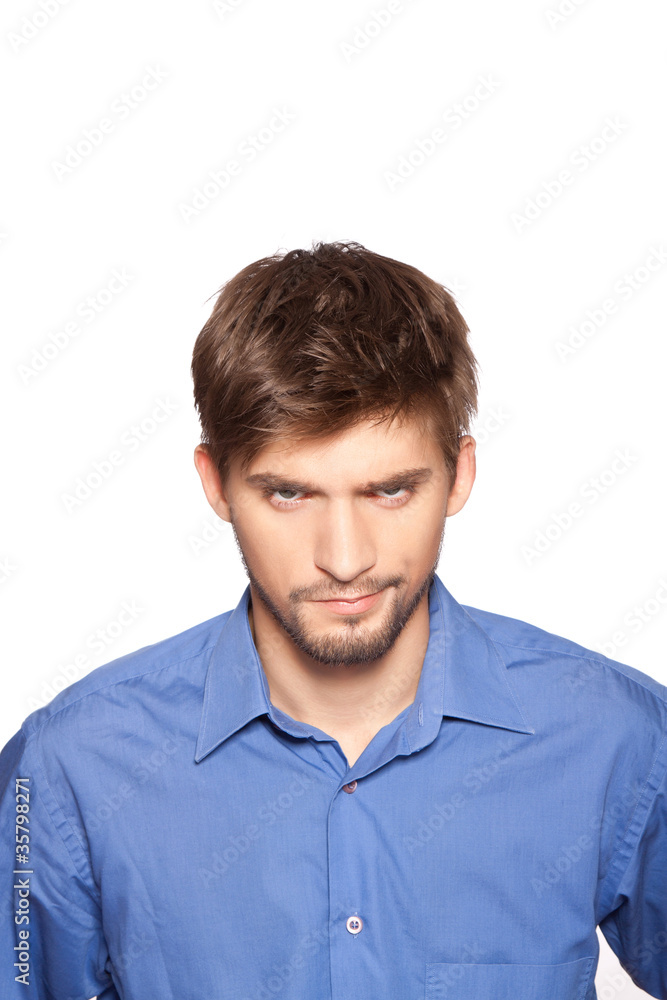 Fototapeta premium emotional businessman portrait isolated over white background