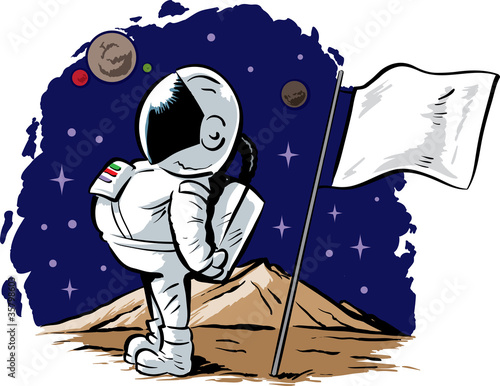Astronaut on an alien planet