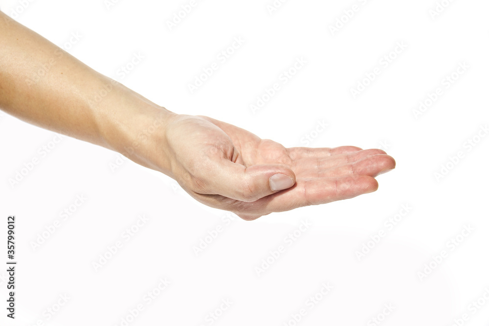Mano di uomo isolata su fondo bianco Mano di uomo isolata su fondo bianco