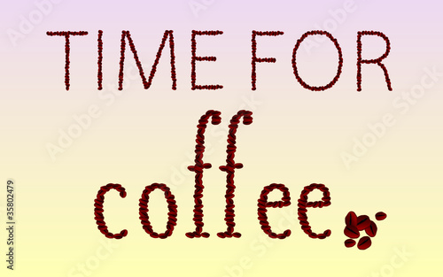 time for coffee bean word