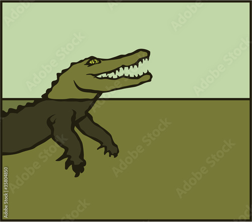 Alligator in the swamp vector