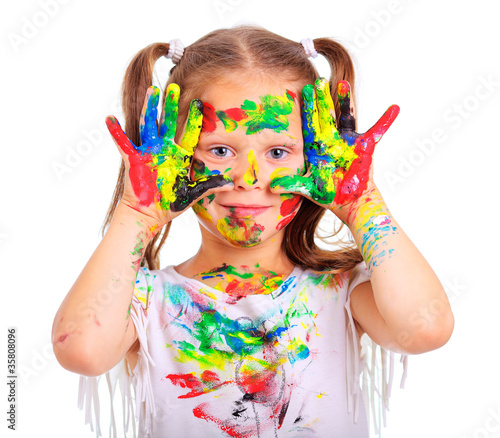 Girl with paint