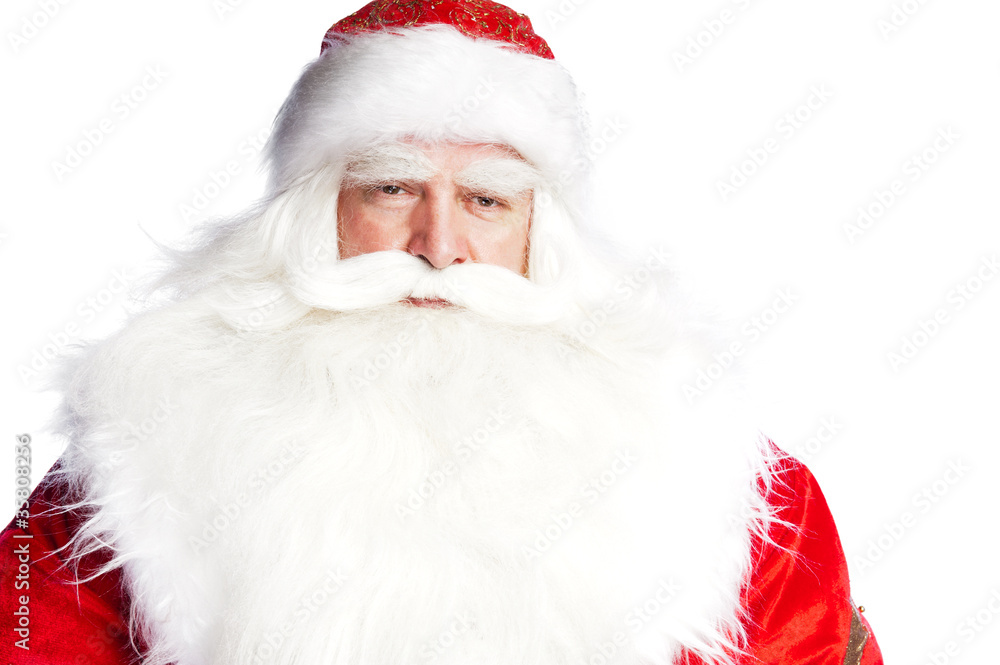Santa Claus portrait smiling isolated over a white background Santa Claus portrait smiling isolated over a white background