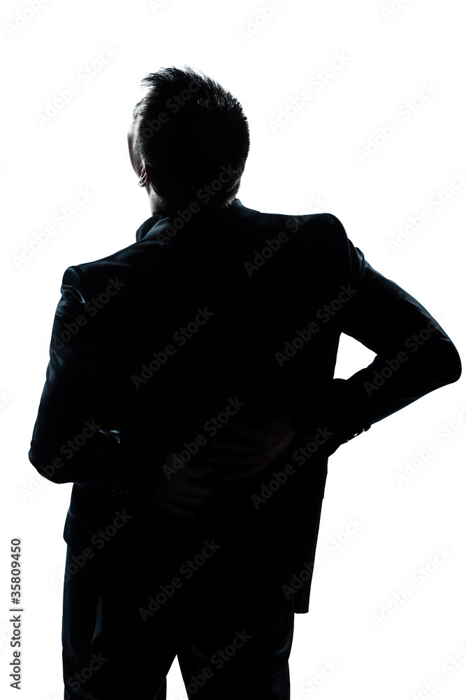silhouette man portrait backache