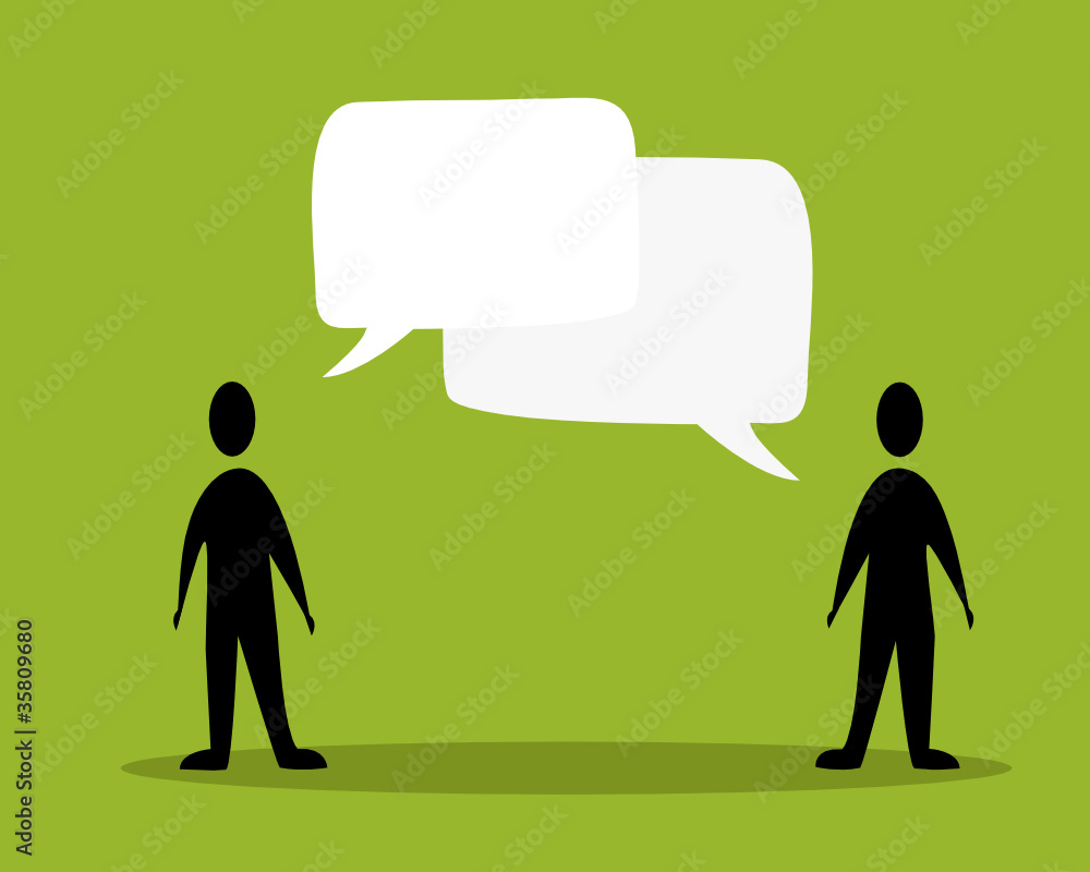 talk people concept in green background talk people concept in green background