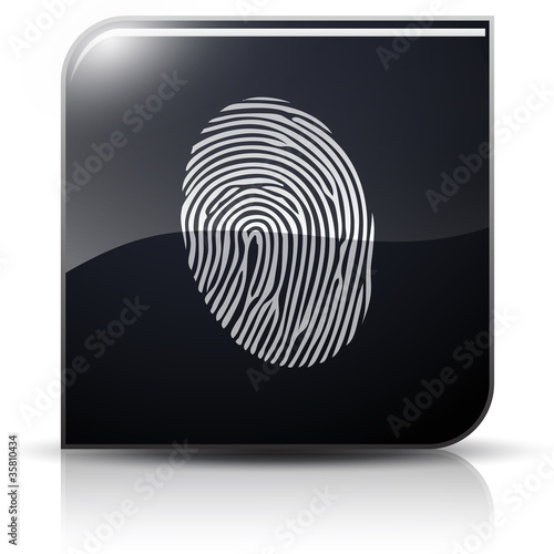 Symbole glossy vectoriel empreinte digitale