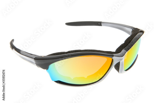 fashion colorful Sport sunglasses on white background