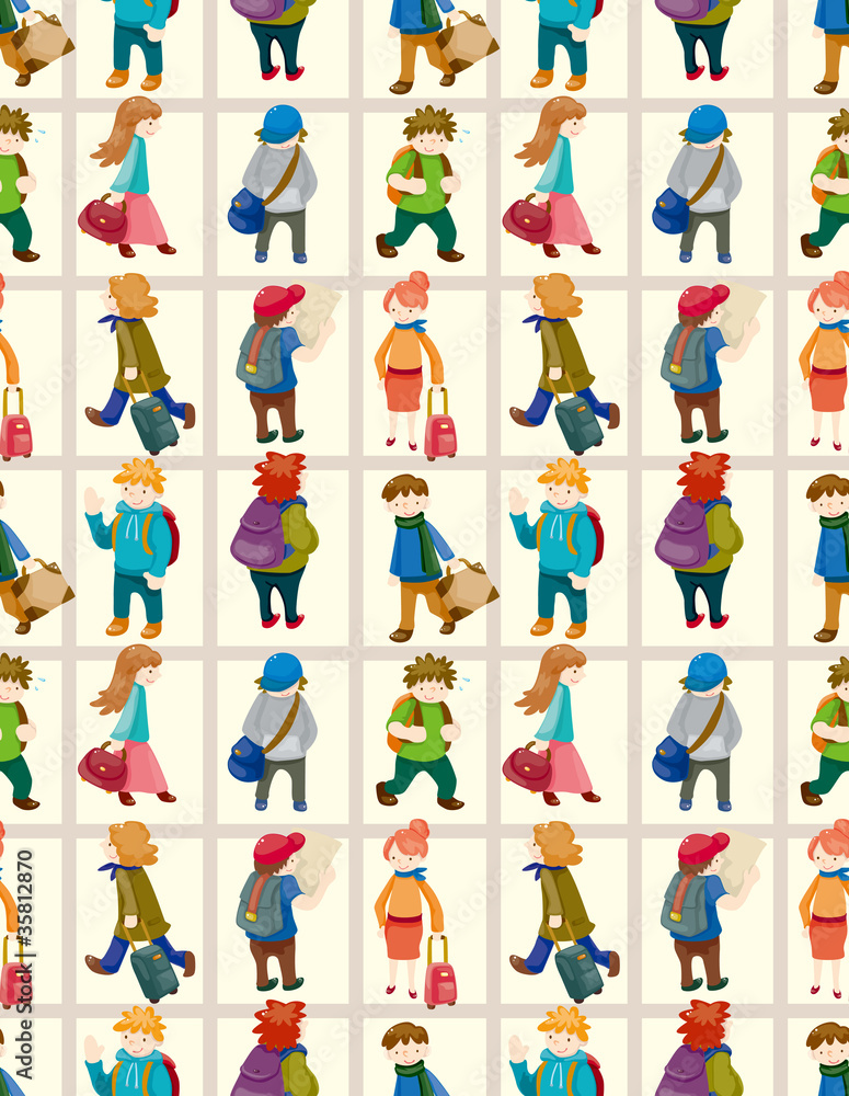 cartoon travel people seamless pattern cartoon travel people seamless pattern