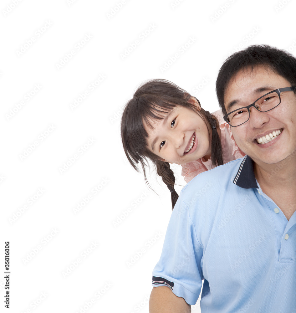 Happy father and girl.Asian family lifestyle Happy father and girl.Asian family lifestyle