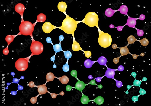 Conexion de moleculas en el espacio