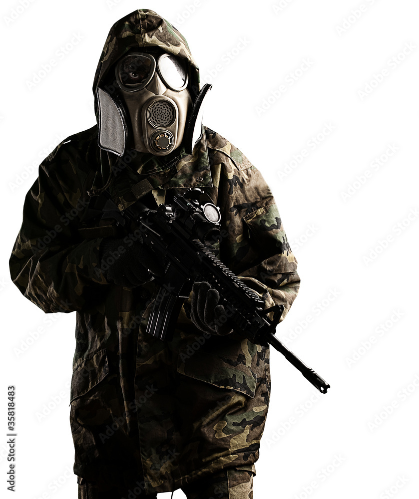 young soldier with mask young soldier with mask