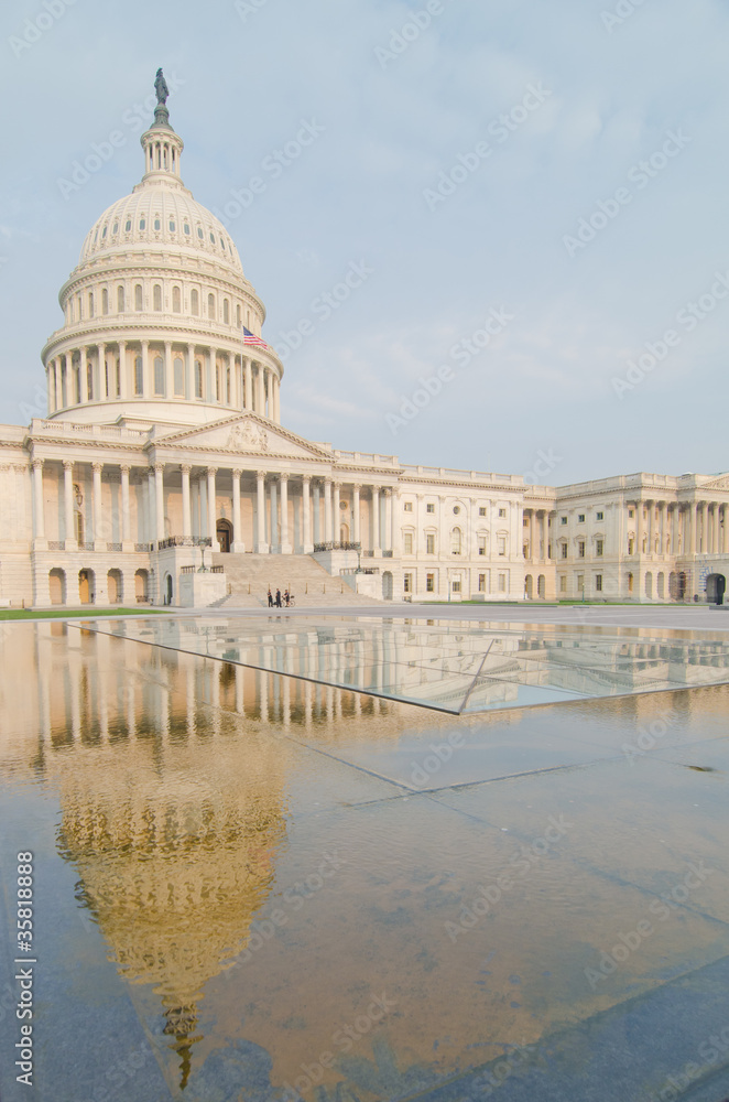 Capitol Hill building with reflection - Washington DC USA