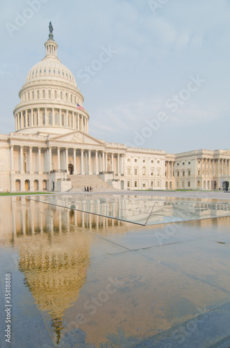 Capitol Hill building with reflection - Washington DC USA