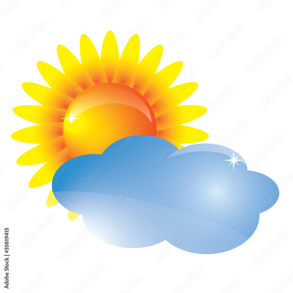 Vector sun and cloud Vector sun and cloud