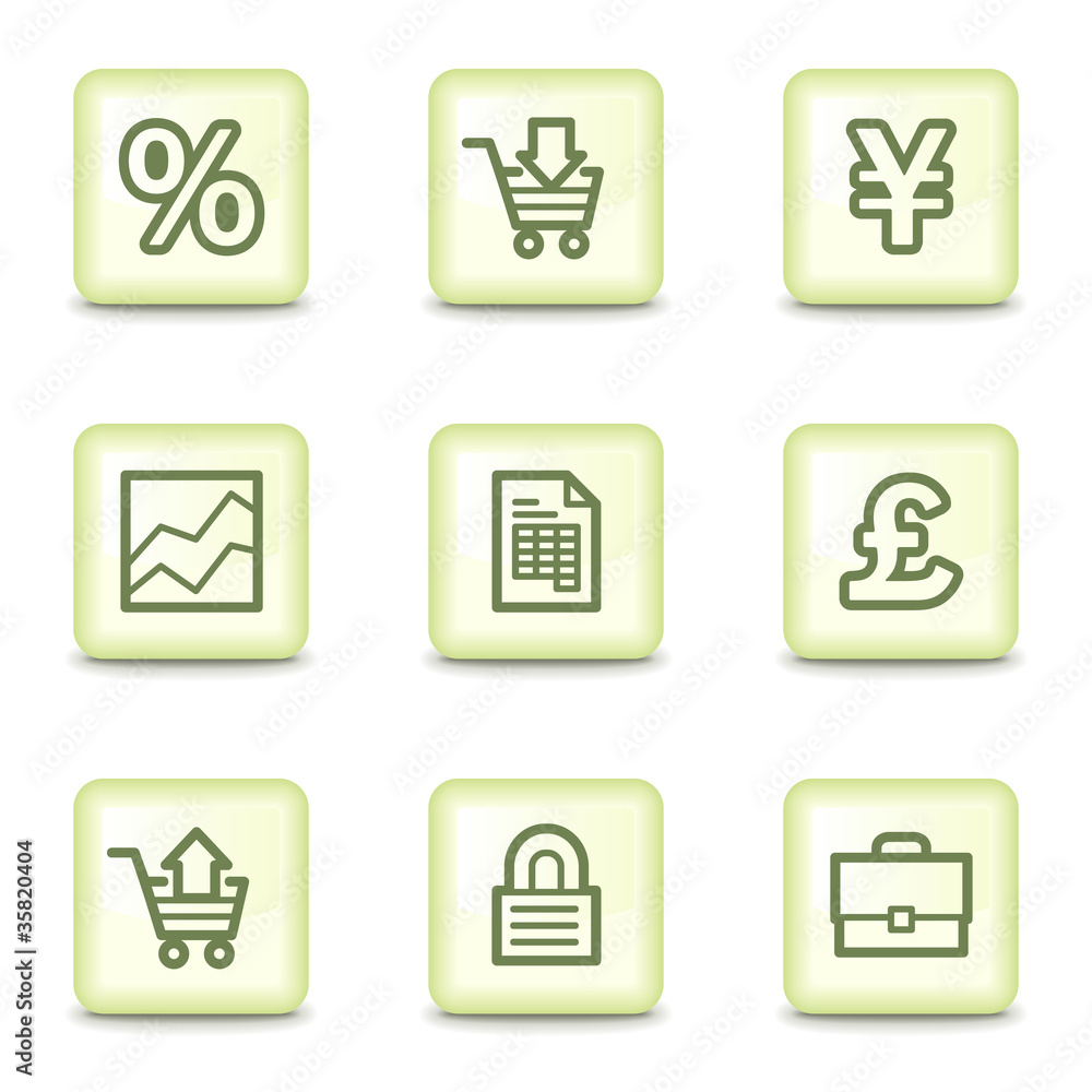E-business web icons, salad green buttons E-business web icons, salad green buttons