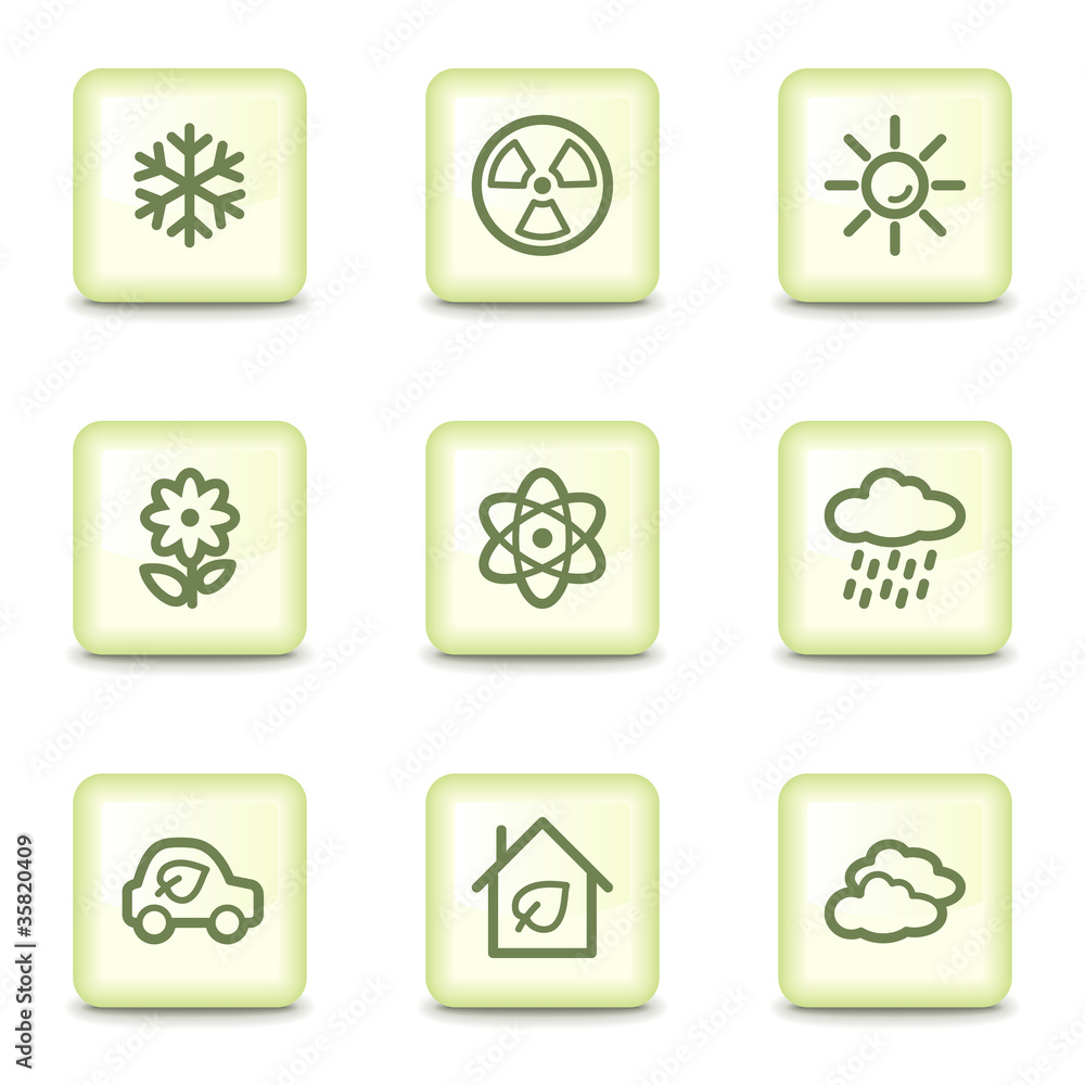 Ecology web icons set 2, salad green buttons Ecology web icons set 2, salad green buttons
