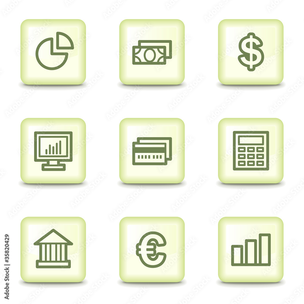 Finance web icons set 1, salad green buttons Finance web icons set 1, salad green buttons