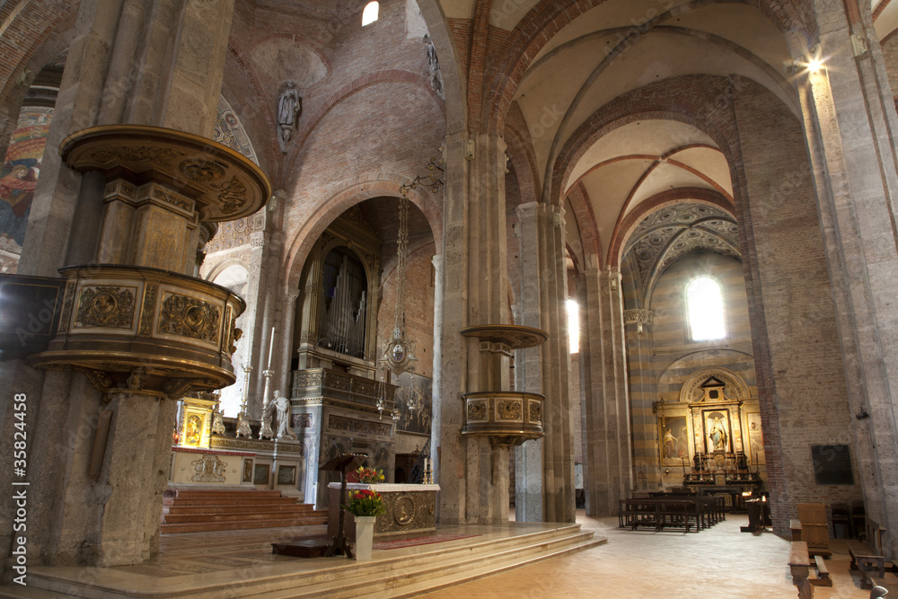 Milan - indor of Saint Simpliciono church