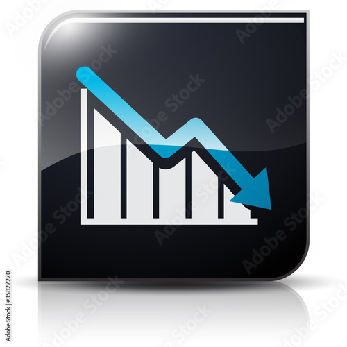 Symbole glossy vectoriel chute baisse