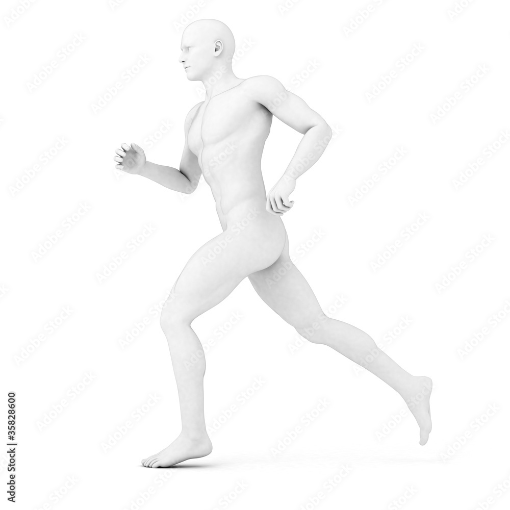 3d rendered illustration of a male jogger in grey 3d rendered illustration of a male jogger in grey