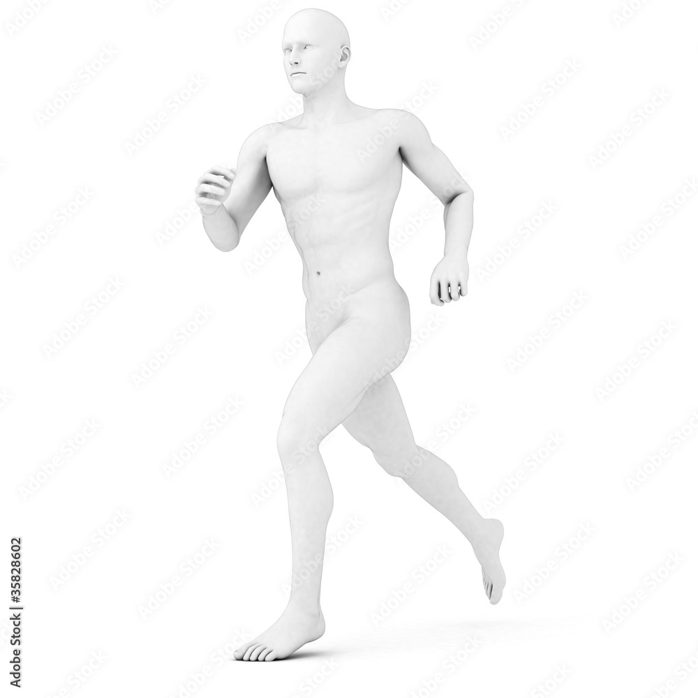 3d rendered illustration of a male jogger in grey 3d rendered illustration of a male jogger in grey